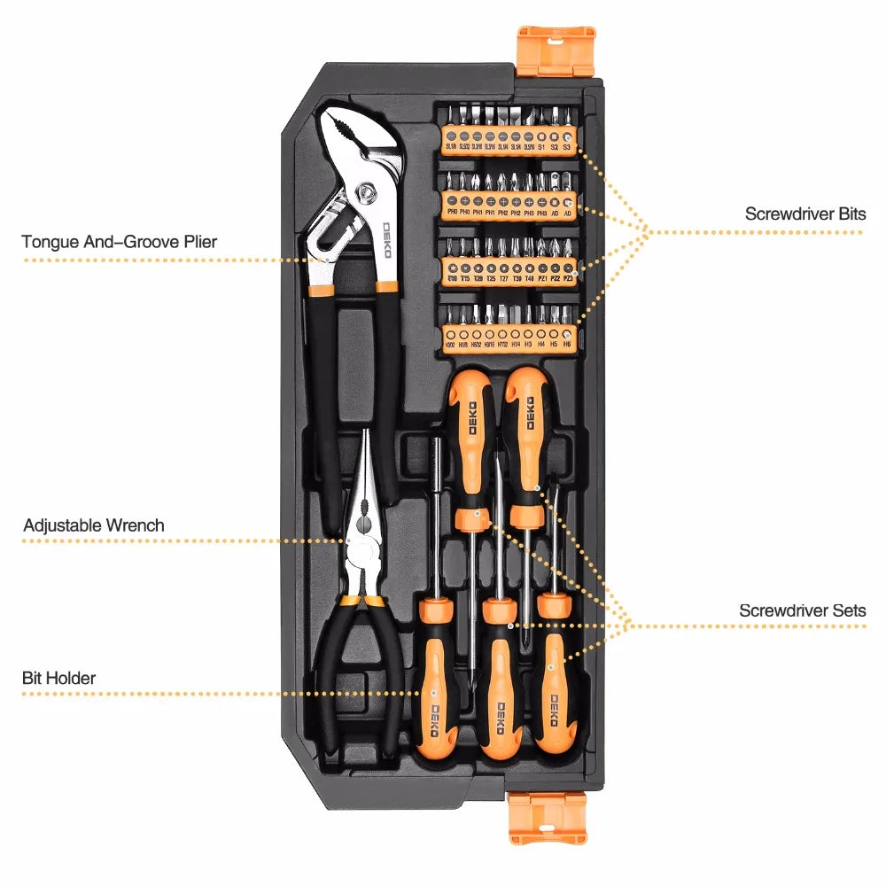 192-piece car repair tool kit with ratchets, spanners, screwdrivers, sockets, and blow-molding box