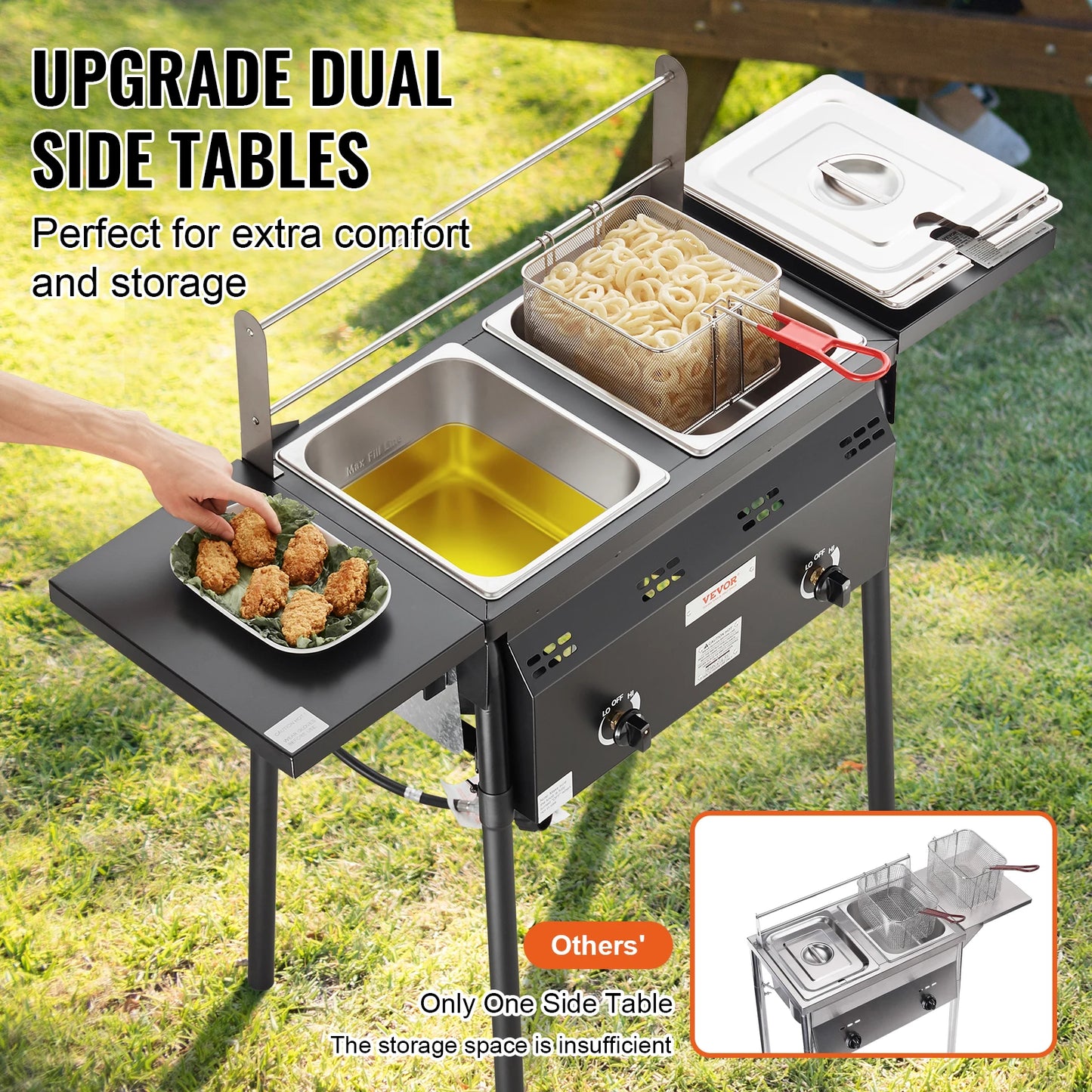 Outdoor Propane Deep Fryer With Double Burners