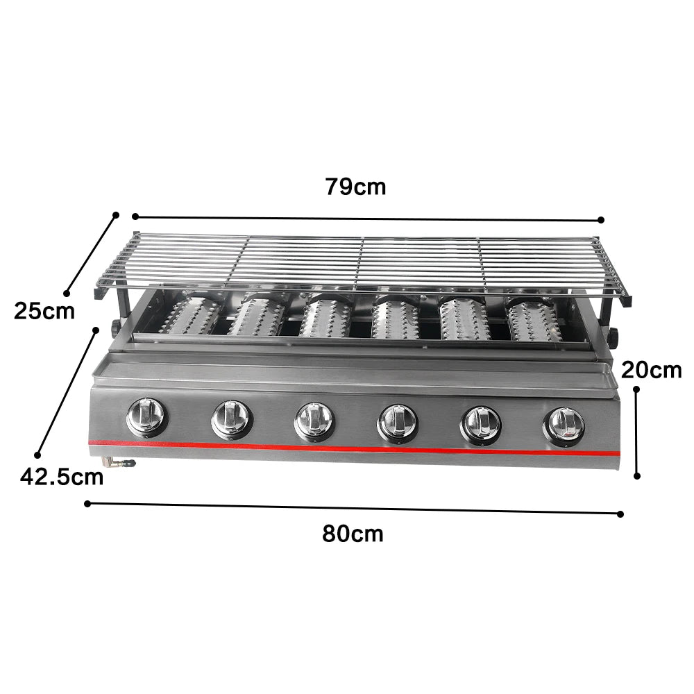 Stainless Stee 6 Burners Gas BBQ Grill