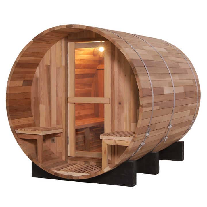 CedarGlow™️ - 5-Persons Wood-Burning Barrel Sauna Outdoor Saunas Expensive Stuff Shop 