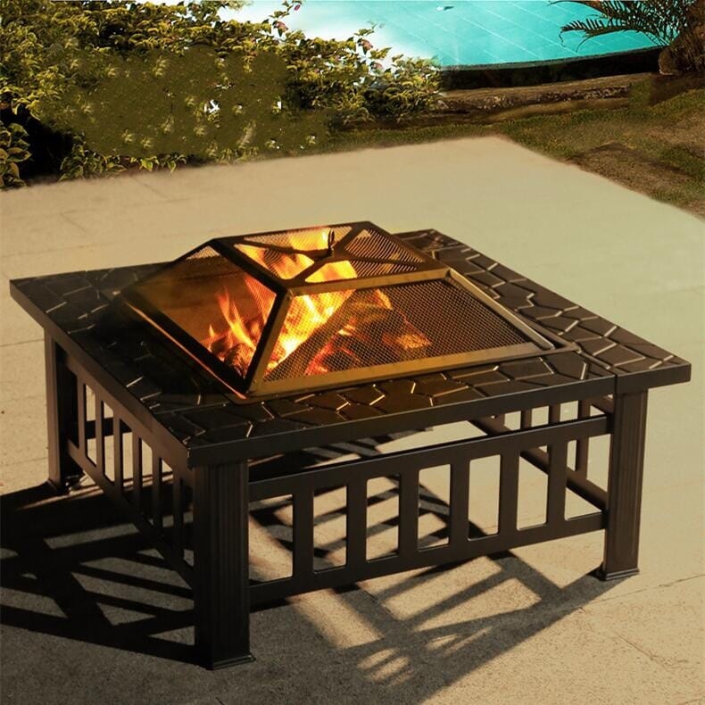 VersaHeat™️ - Patio Chimenea: All-in-One Outdoor Charcoal Heater, Grill, and Camp Stove Luxury Fire Pits Expensive Stuff Shop 