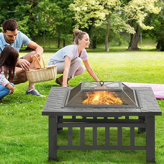 VersaHeat™️ - Patio Chimenea: All-in-One Outdoor Charcoal Heater, Grill, and Camp Stove Luxury Fire Pits Expensive Stuff Shop 